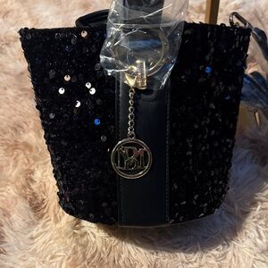 Badgley Mischka Black Sequin Clutch